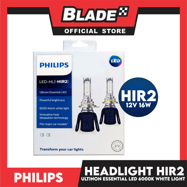 Philips LED-HL HIR2 Headlight Bulb 12V 16W Ultinon Essential Led 11012UEX2 (Pair)