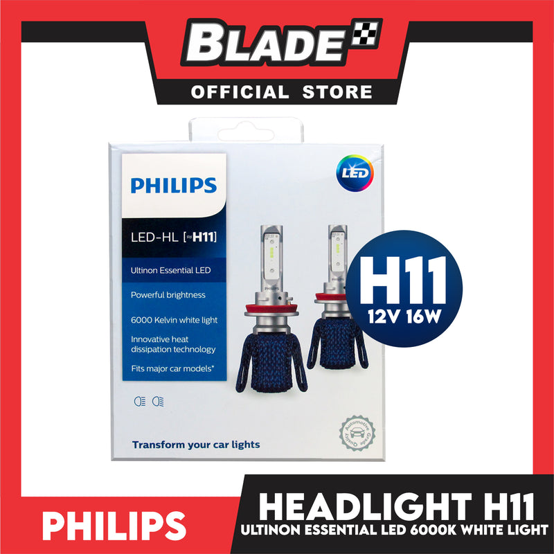 Philips LED-HL H11 6000K (Pair) Ultinon Headlight 12V 16W (11362UEX2)