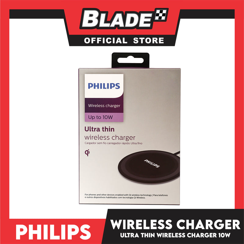 Philips Wireless Charger Up To 10W Ultra Thin DLP9055-97 (Black) For Phones and Other Devices Enabled With Qi Wireless Technology