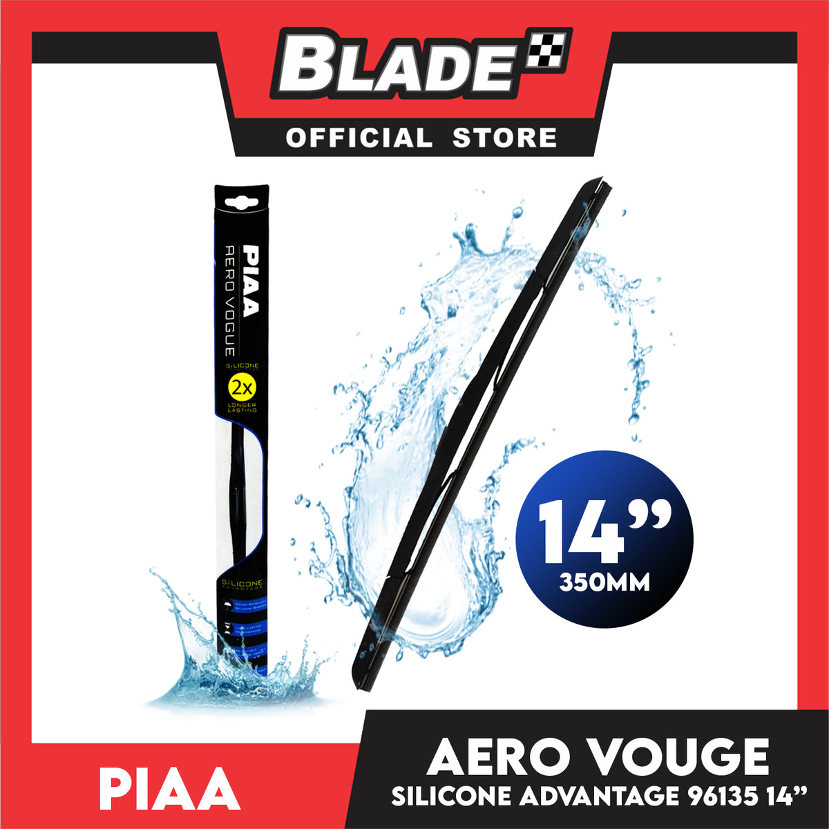 Piaa Aero Vogue 14'' 96135 350MM for Chevrolet Spark, Honda City, Jazz, Hyundai Elantra, Getz Mitsubishi Mirage, Nissan Sentra