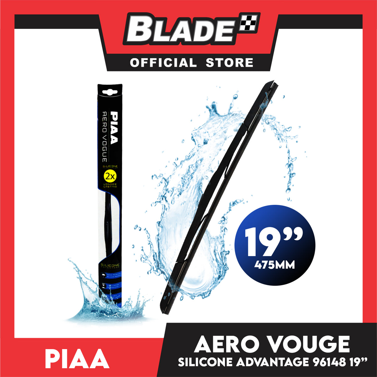 Piaa Aero Vogue 19'' 96148 475MM for Ford Escape, Honda Accord, CRV, Isuzu D-Max, Mu-X, Toyota RAV4, Hilux, Fortuner, Camry, Suzuki Grand Vitara