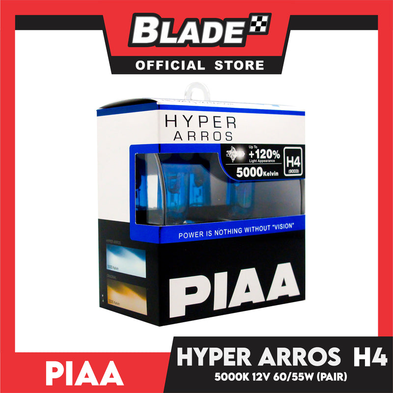 Piaa Hyper Arros Headlamp Light HE-920 H4 5000K 12V 60/55W (Pair)