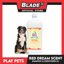 Play Pets Shampoo and Conditioner 1000ml (Red Dream Scent) For All Types Of Dogs And Cats