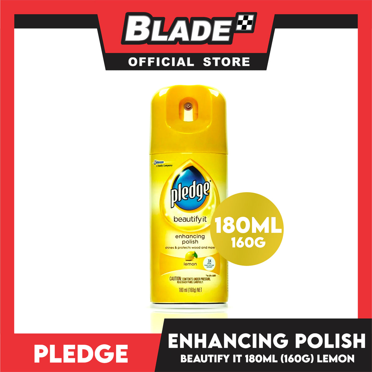 Pledge Enhancing Polish Spray, Shines And Protects Wood And More 180ml (Lemon)