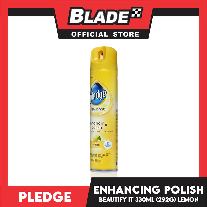 Pledge Enhancing Polish Spray, Shines And Protects Wood And More 330ml (Lemon)