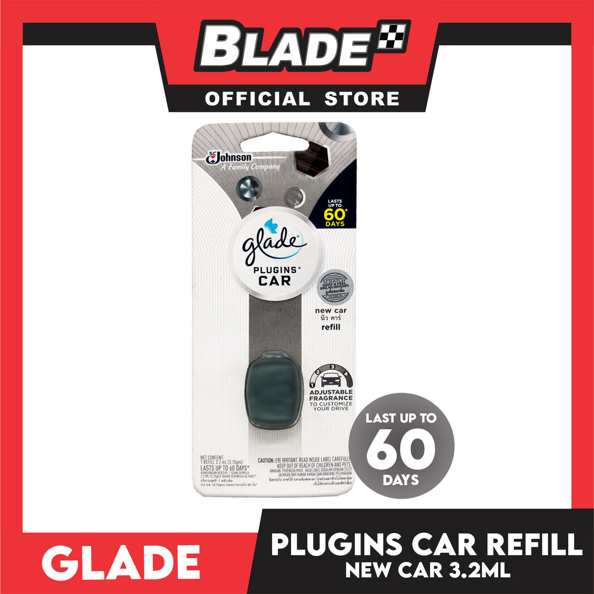 Glade PlugIns Car Air Freshener New Car Refill 1054968 3.2ml