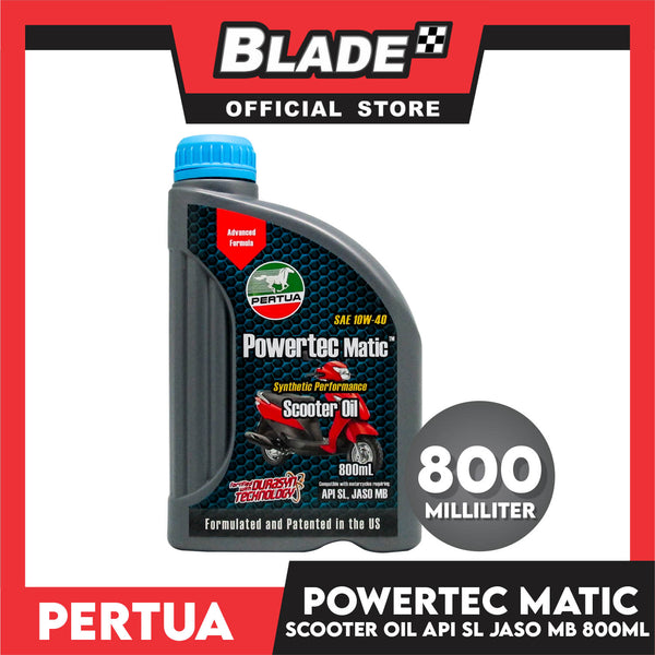 Pertua Powertec Matic Scooter Oil SAE 10W-40 800mL Synthetic Performance Fortified with Durasyn Technology