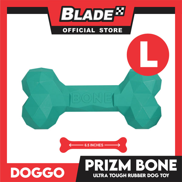 Doggo Prizm Bone Teal Color 6.5'' (Large Size) Ultra Tough Rubber Dog Toy