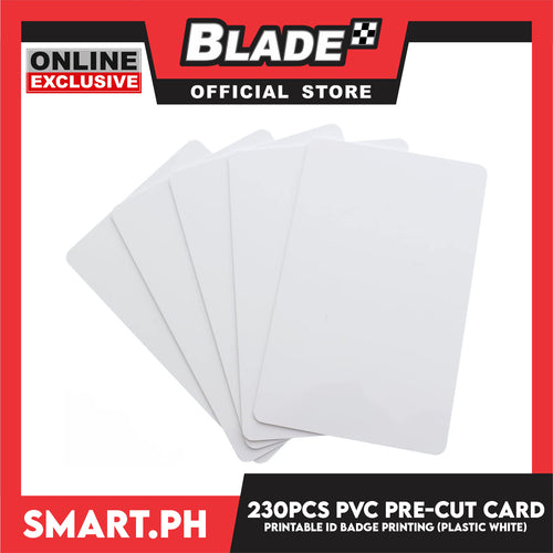 230pcs. PVC Pre-Cut Card Printable ID Badge Printing (Plastic White)