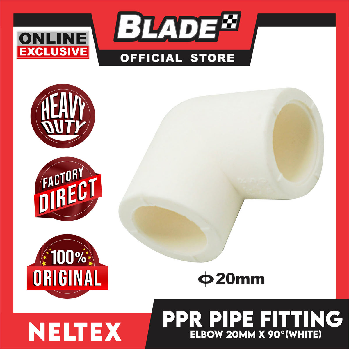 Neltex PPR PVC Fitting Elbow 90dgree 20mm (1/2'')
