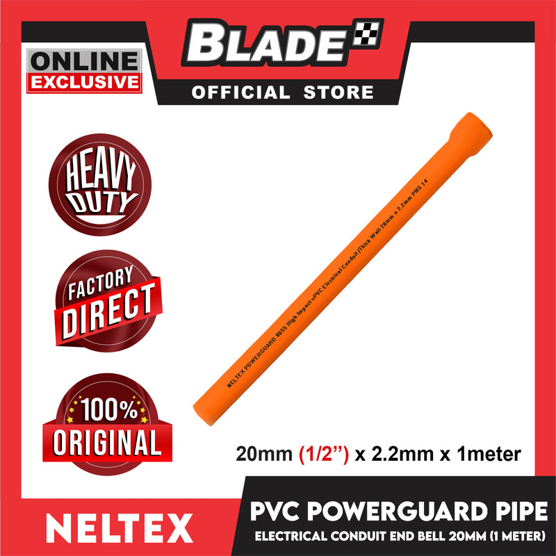 Neltex PVC Powerguard Pipe (Orange) 20mm x 1meter with Bell Electrical Conduit