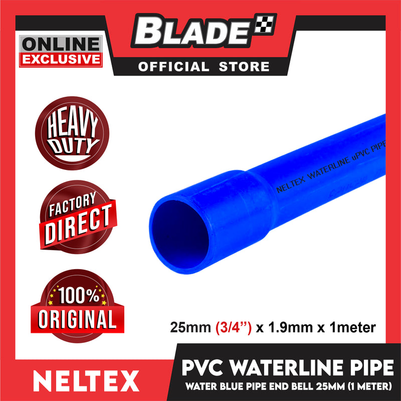Neltex PVC Waterline Pipe (Blue) 25mm x 1meter with Bell Blue Pipe