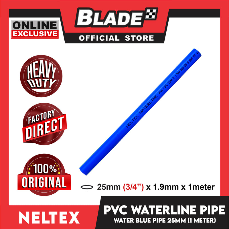 Neltex PVC Waterline Pipe (Blue) 25mm x 1meter Blue Pipe