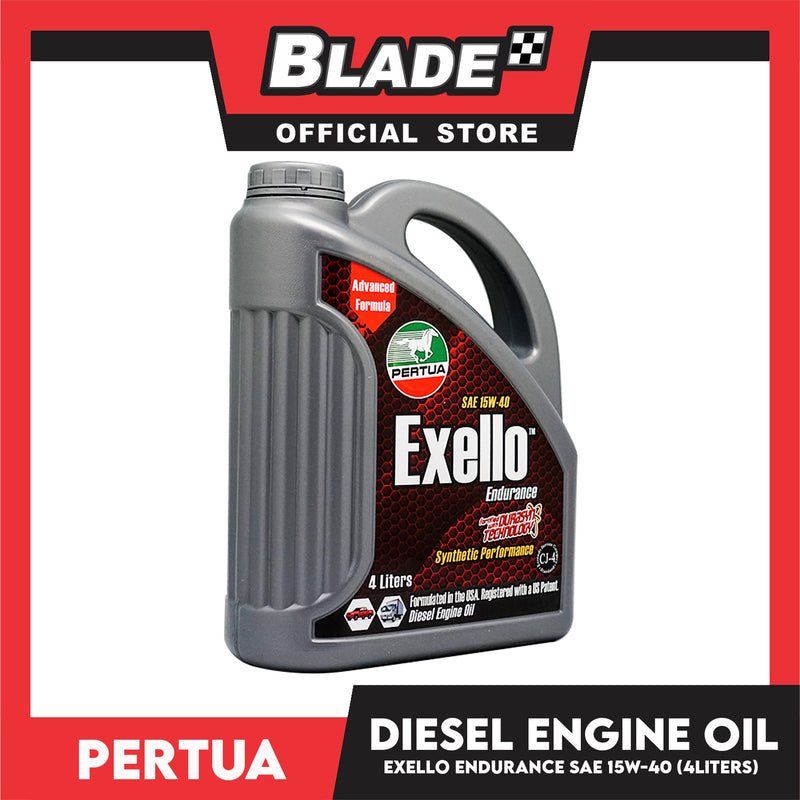 Pertua Exello Endurance Diesel Engine Oil SAE 15W-40 4L Synthetic Performance Fortified with Durasyn Technology