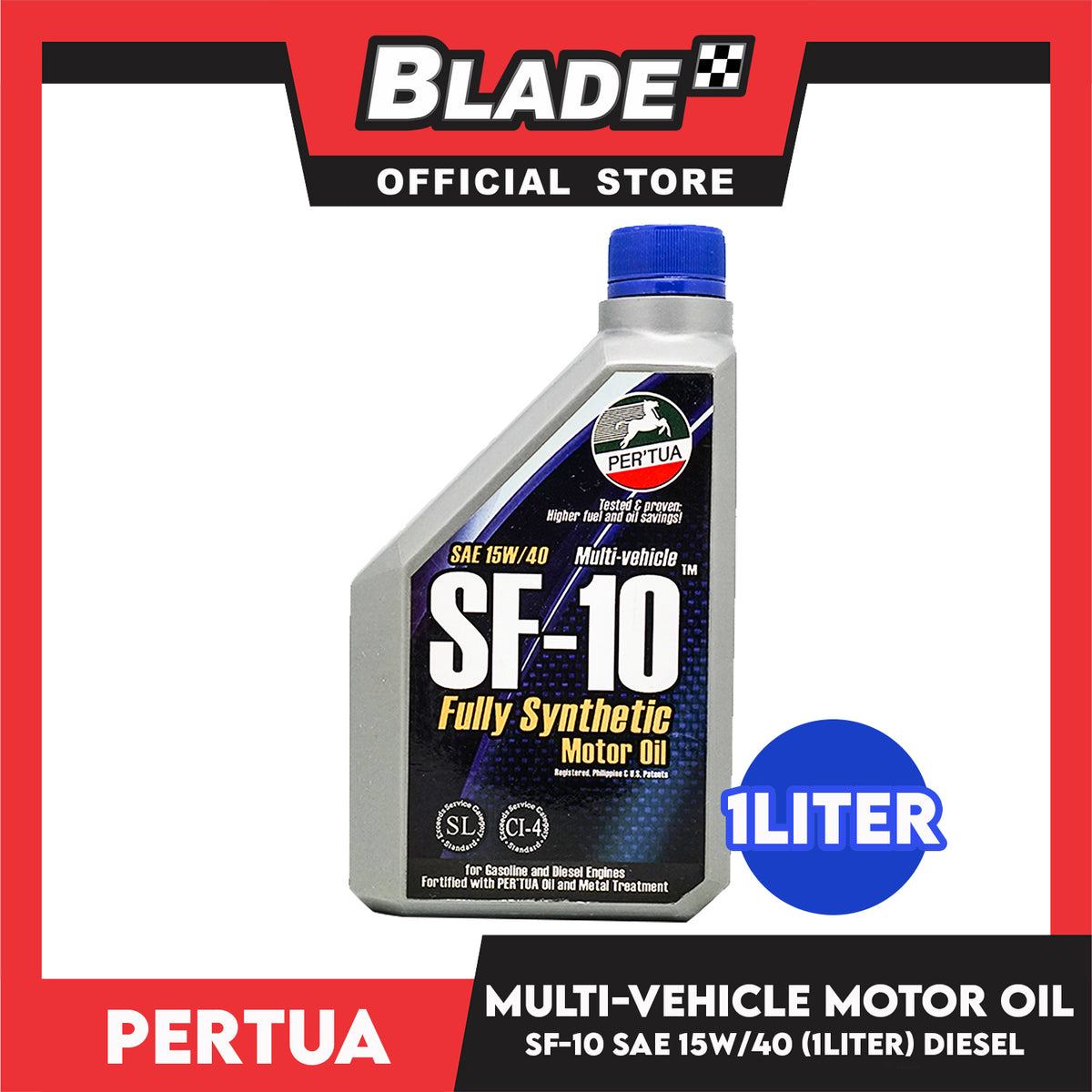 Pertua Multi-Vehicle SF-10 SAE 15W/40 Fully Synthetic Motor Oil & Metal Treatment 1L