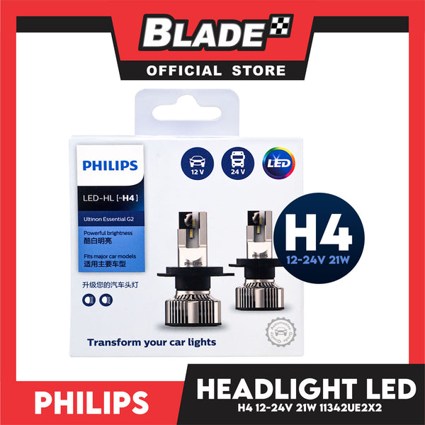 Philips Ultinon Essentials G2 Led Bulbs H4 6500K 11342UE2X2 12-24V 21W- Headlight Bulb