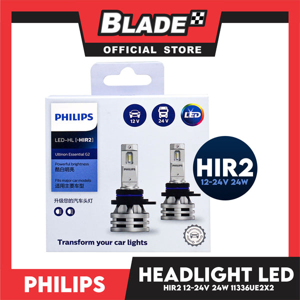 Philips Ultinon Essentials G2 Led Bulbs 6500K 11012UE2X2 HIR2 12-24V 24W- Headlight Bulb