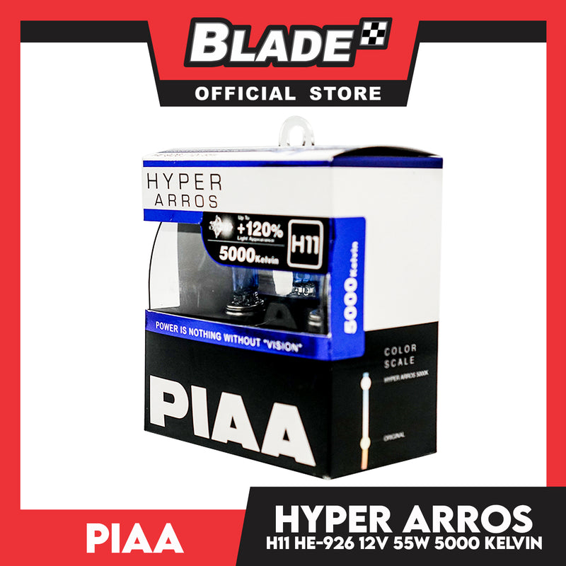 Piaa Hyper Arros H11 5000 Kelvin HE-926 12v 55W Up To +120% Light Appearance