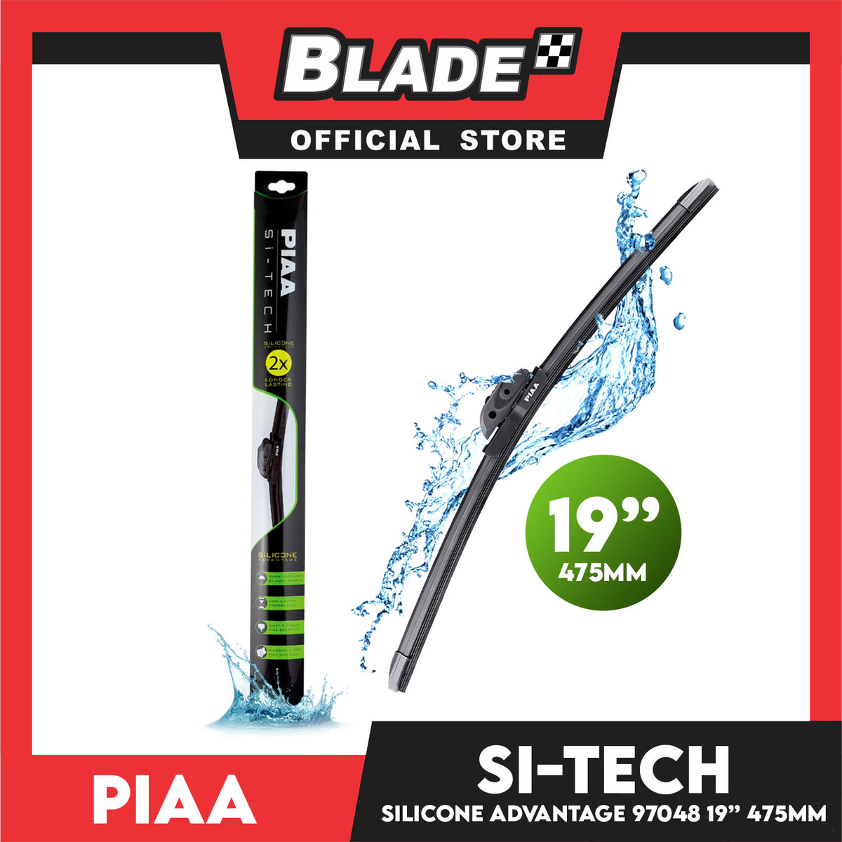 Piaa Si-Tech Wiper 19 97048 475mm for Ford Escape, Honda Accord, CRV, Isuzu D-Max, Mu-X, Toyota RAV4, Hilux, Fortuner, Camry, Suzuki Grand Vitara
