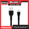 Promate 120cm Data and Charge USB-A to Lightning Connector PowerBeam-I (Black) High Tensile Strength