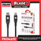 Promate 200cm USB-C to Apple Lightning Cable PowerCord-200 27W (Black) High Tensile Strength