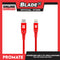 Promate 120cm Data and Charge Cable PowerCord 27W (Red) USB-C to Apple Lightning Made for iPhone, iPad and  iPod