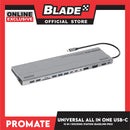 Promate Universal All in One USB-C Docking Station 87W BaseLink-Pro (Grey)