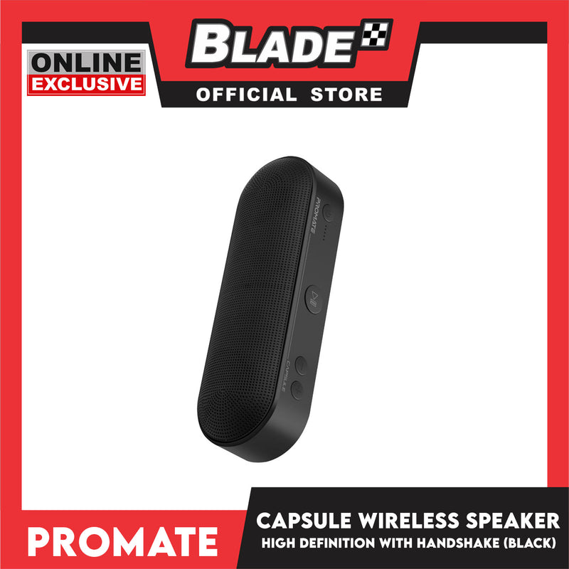 Promate High Definition Wireless Speaker With Handsfree 6W Immersive Sound, Capsule (Black) Innovation And Excellence