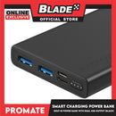 Promate Compact Smart Charging Power Bank With Dual USB Output 10000mAh Bolt-10 (Black) Innovation And Excellence