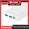 Promate Compact Smart Charging Power Bank With 10000mAh Dual USB Output Bolt-10 (White) Innovation And Excellence