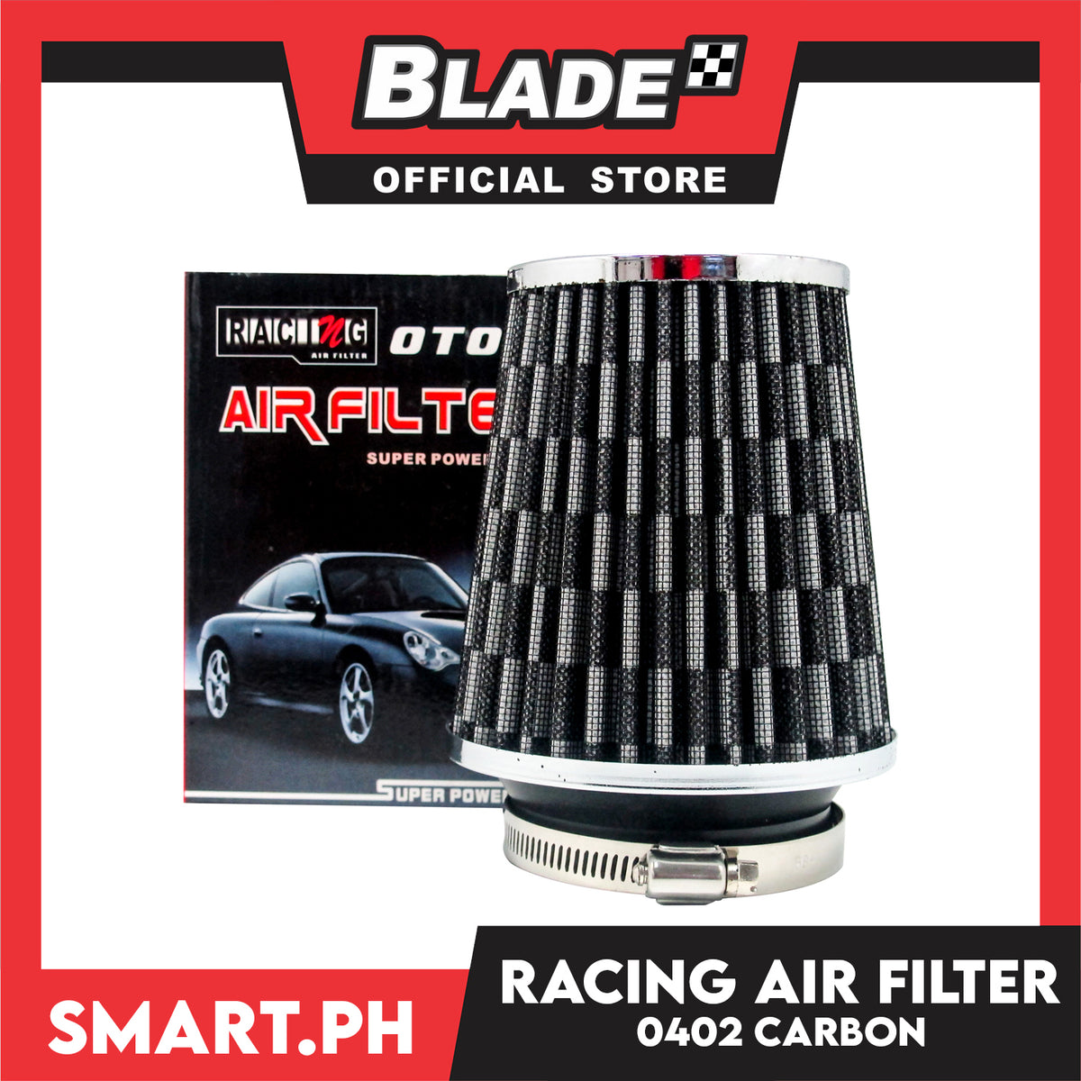 Racing Air Filter Super Power Flow 0402 (Carbon) - Washable and Reuseable