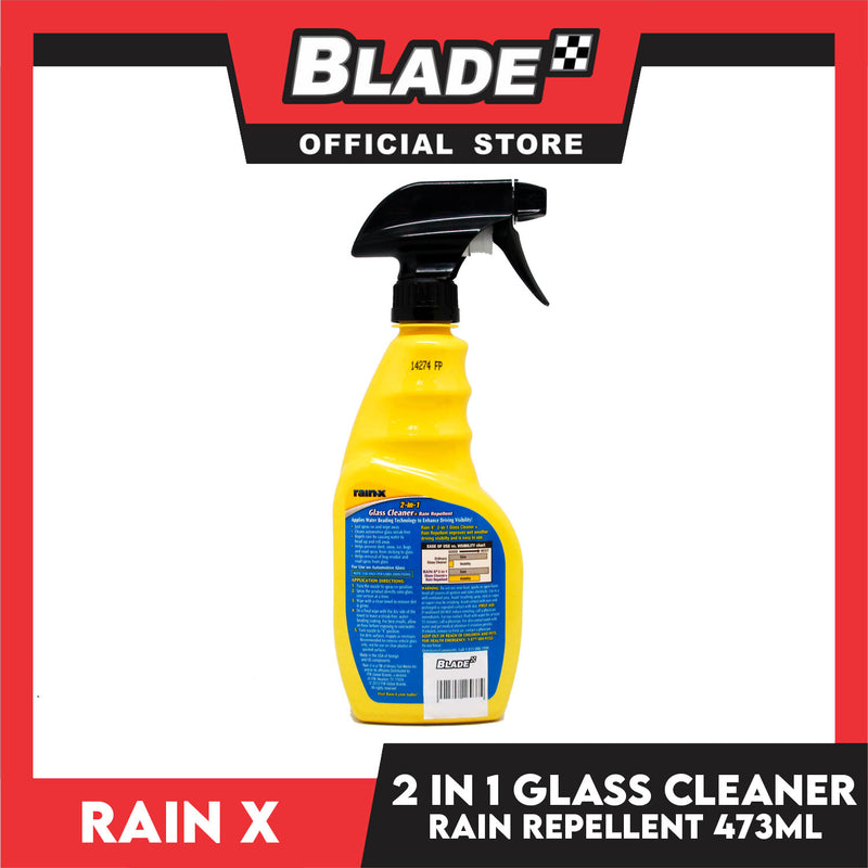 Rain-X 2 In 1 Glass Cleaner With Rain Repellent Trigger 473ml Enhance Driving Visibility
