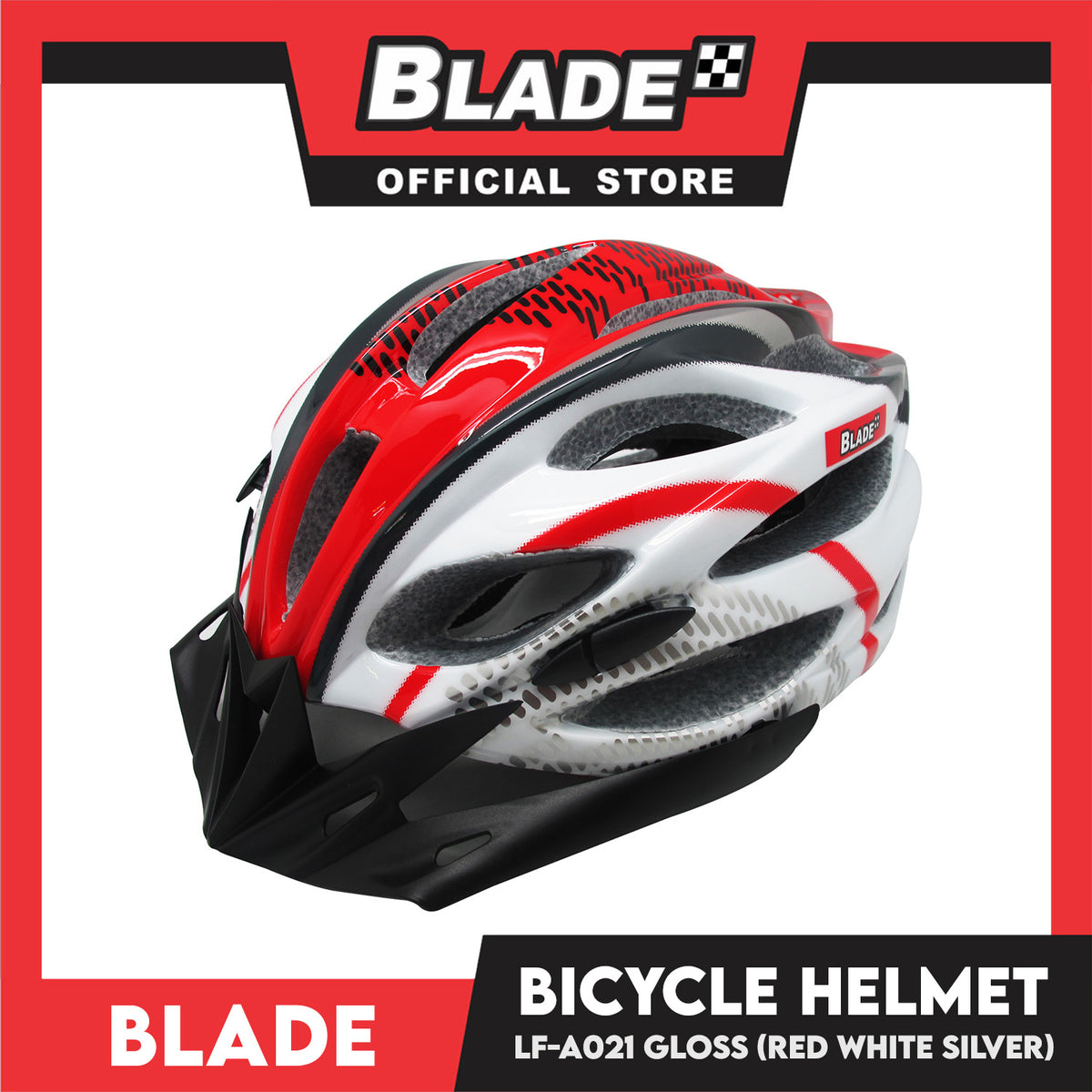 Blade Bike Helmet LF-A021 Gloss Red/White/Silver