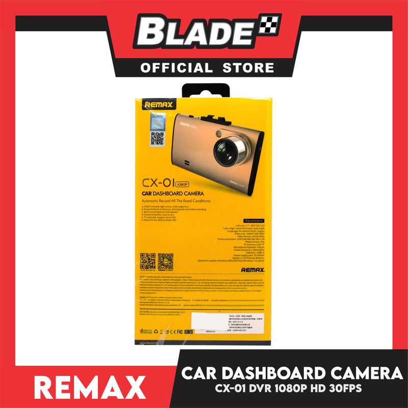 Remax Car Dashboard Camera Dashcam CX-01 1080P Full HD (Gold)