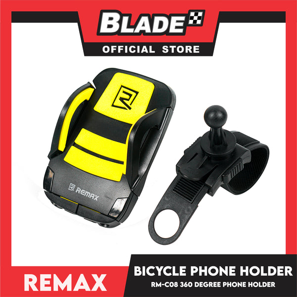 Remax Bicycle Phone Holder RM-C08 (Black and Yellow) Phone Holder Suction, Strong and Super Safe