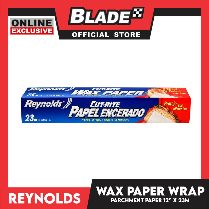 Reynolds Cut-Rite Wax Paper 12cm x 23m Parchment Paper Wrap for Snacks
