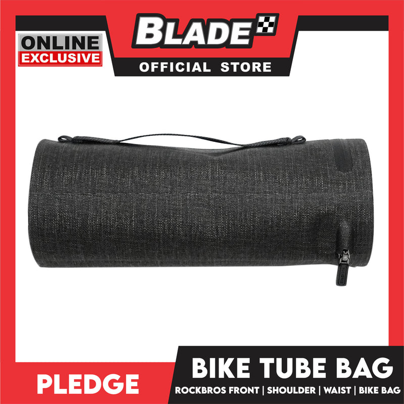 Rockbros Bike Tube Bag (Black) Bike Handlebar Bag, Bike Front Frame Storage Bag, Commuter Shoulder Bag, Waterproof Bag Pouch Multifunctional