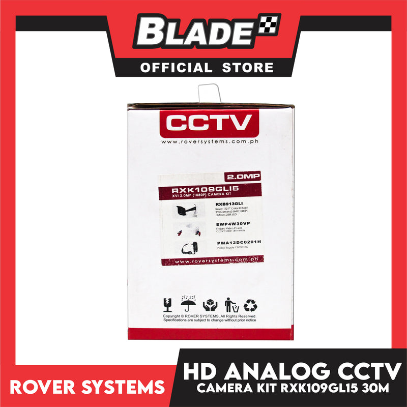 Rover Systems HD Analog CCTV Camera Kit (RXK109GLI5) XVI 2.0MP 1080P Experience Surveillance in HD
