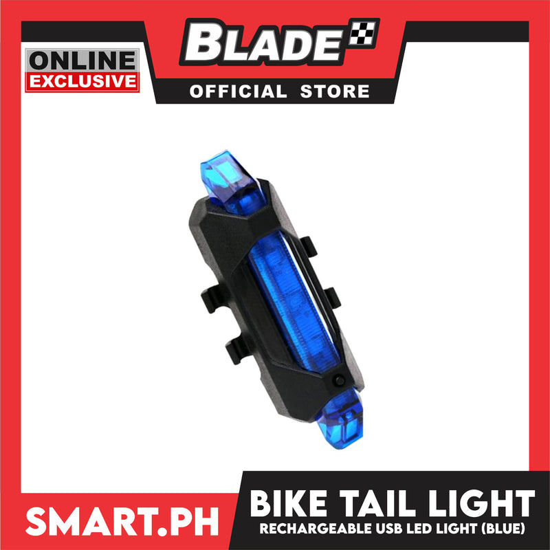 Electronic Rechargeable USB Led Tail Light (Blue) Bicycle Accessories