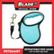 Retractable Dog Leash 11.5ft (3M) Cord with One Button Lock and Release for Up to 25lbs. Dog and Cats (Aqua Blue)