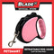 Retractable Dog Leash 11.5ft (3M) Cord with One Button Lock and Release for Up to 25lbs. Dog and Cats (Pink)