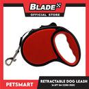 Retractable Dog Leash 11.5ft (3M) Cord with One Button Lock and Release for Up to 25lbs. Dog and Cats (Red)