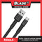 Remax Data Cable Armor Series 2.4A 1000mm RC-116a for Type-C (Black) Compatible with Samsung S20+ S10 Note 10 iPad Pro MacBook Pro Google Pixel