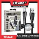 Remax Data Cable Kaway Series 2.4A 1000m RC-150a for Type-C (Black) Compatible with Samsung S20+ S10 Note 10 iPad Pro MacBook Pro Google Pixel and More