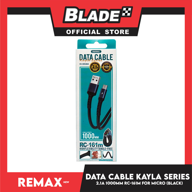 Remax Data Cable Kayla Series 2.1A 1000mm RC-161m for Android (Black) Compatible with Samsung Galaxy S7 Edge/S7/S6, HTC, LG, Sony, Xbox One, PS4 & More