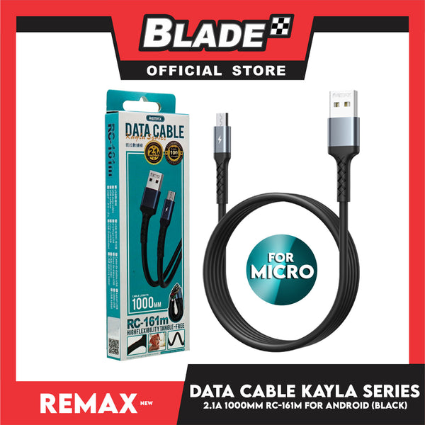 Remax Data Cable Kayla Series 2.1A 1000mm RC-161m for Android (Black) Compatible with Samsung Galaxy S7 Edge/S7/S6, HTC, LG, Sony, Xbox One, PS4 & More