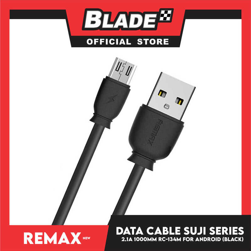 Remax Data Cable SWI Series 2.1A 1000mm RC-134m for Android (Black) Compatible with Samsung Galaxy S7 Edge/S7/S6, HTC, LG, Sony, Xbox One, PS4 & More