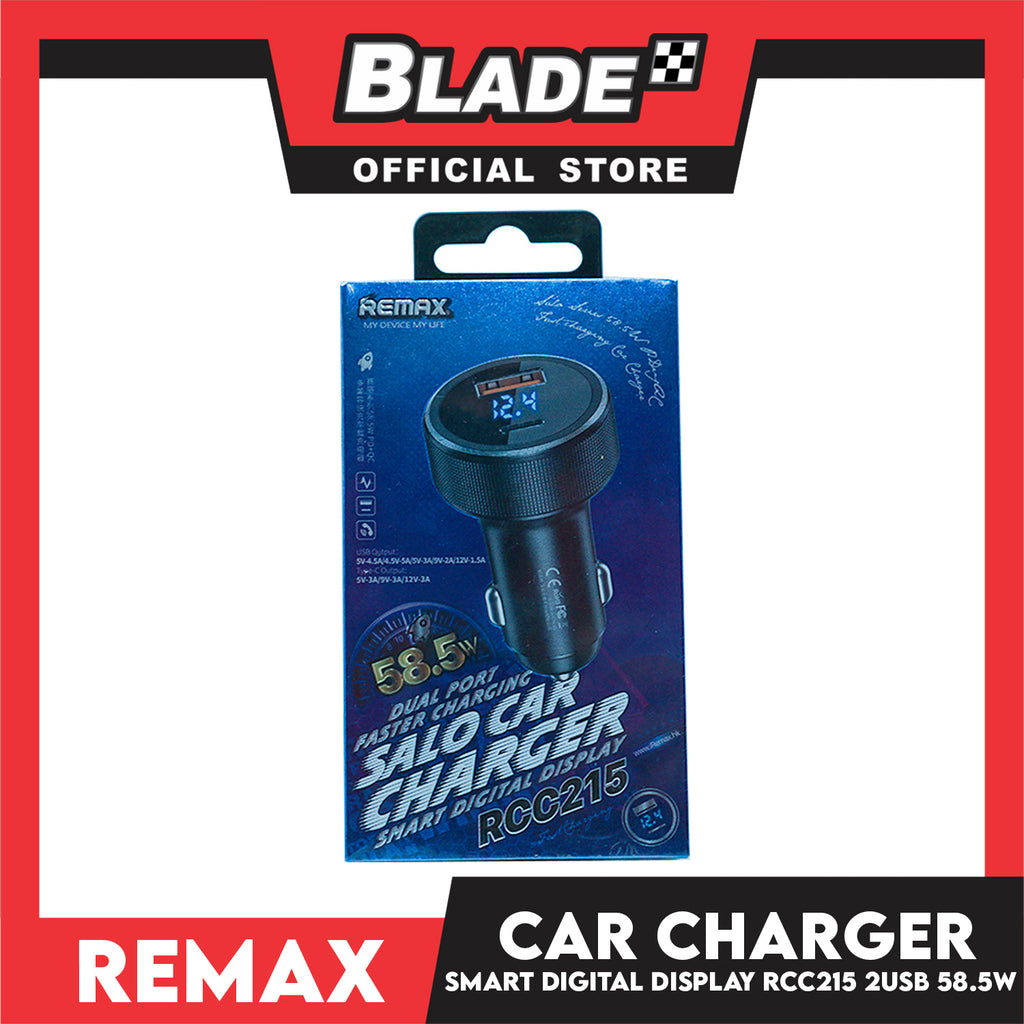 Remax Car Charger Salo Series 58.5W PD+QC RCC215 Dual Port Fast Chargi ...