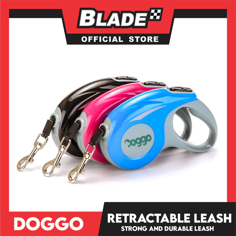 Doggo Retractable Leash 5M (Pink) Strong And Durable, In Comfort