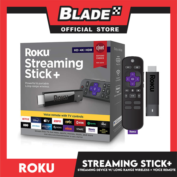 Roku Streaming Stick+ HD/4k/HDR Streaming Device with Long-Range Wireless & Voice Remote with TV Controls